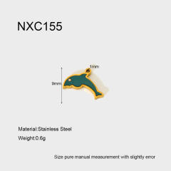Ins Mermaid Flip-Top Heart Enamel Rainbow Stainless Steel Pendant Waterproof DIY Jewelry Accessories Charm for Women