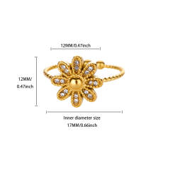 Simple Stainless Steel rings Flower Bow Marine Animal Open Rings