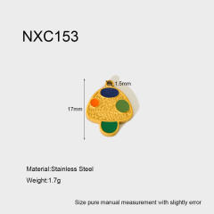 Ins Mermaid Flip-Top Heart Enamel Rainbow Stainless Steel Pendant Waterproof DIY Jewelry Accessories Charm for Women