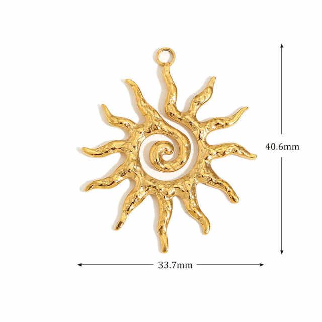 Hot-Selling Baroque Style Heart Pendant Zircon Inlaid Stainless Steel DIY Jewelry Accessories Wholesale