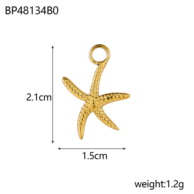 Ocean Style Series DIY Accessories Conch Shell Starfish Stainless Steel Electroplating DIY Handmade Necklace Bracelet Jewelry Hanging