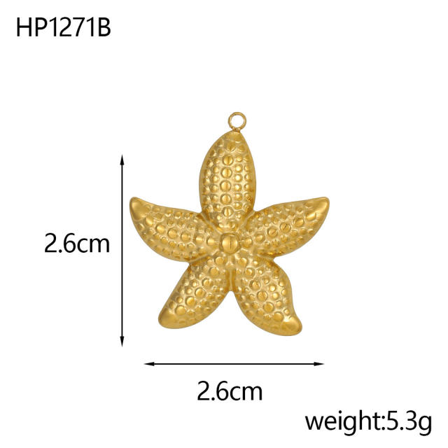 Ocean Style Series DIY Accessories Conch Shell Starfish Stainless Steel Electroplating DIY Handmade Necklace Bracelet Jewelry Hanging
