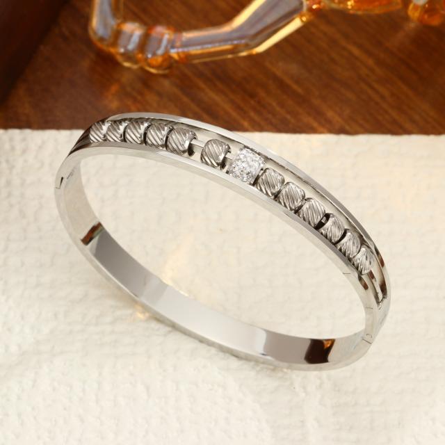 New Gold stainless Steel bangle unique rotatable bead bangle bracelet for women