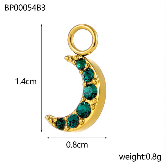 Micro-Studded Diamond Butterfly Lightweight Design Stainless Steel 18K Starry Sky Theme DIY Jewelry Zircon Moon Jewelry