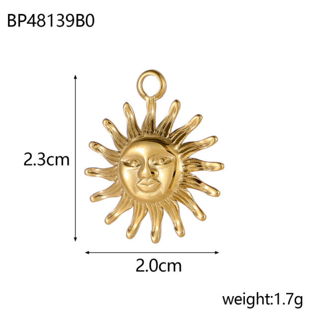 Hot-Selling Baroque Style Heart Pendant Zircon Inlaid Stainless Steel DIY Jewelry Accessories Wholesale