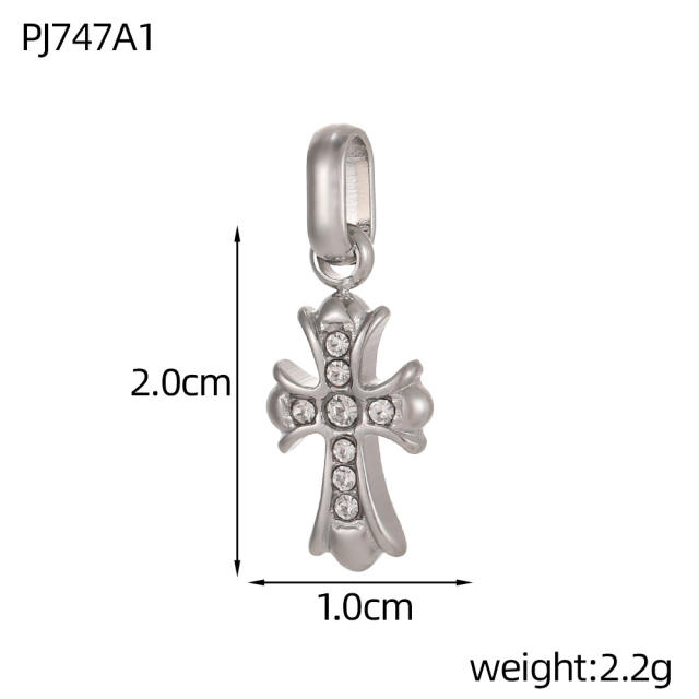 Vintage handmade jewelry cross design charm DIY jewelry pendant stainless steel accessory