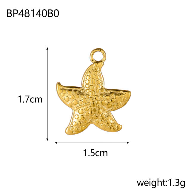Ocean Style Series DIY Accessories Conch Shell Starfish Stainless Steel Electroplating DIY Handmade Necklace Bracelet Jewelry Hanging