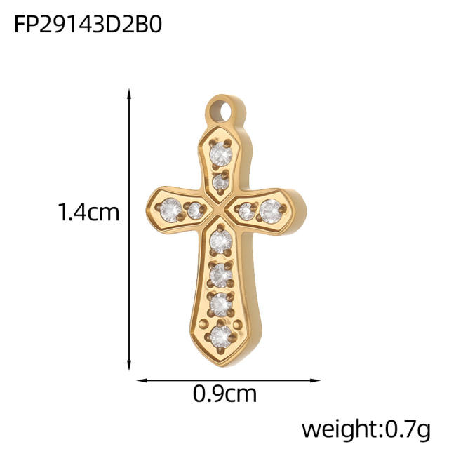 Vintage handmade jewelry cross design charm DIY jewelry pendant stainless steel accessory