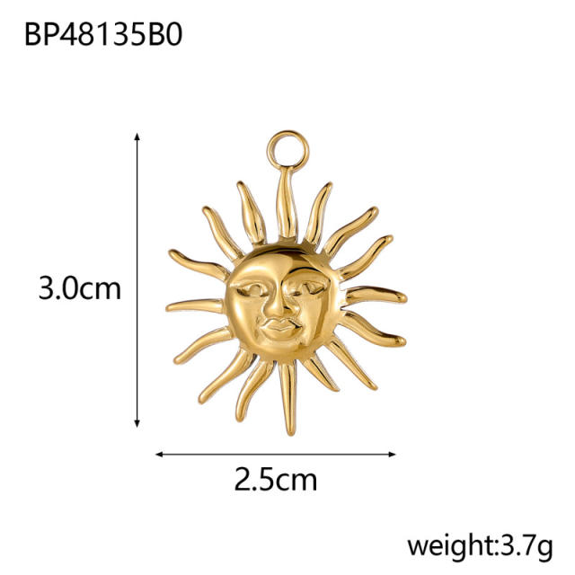 Hot-Selling Baroque Style Heart Pendant Zircon Inlaid Stainless Steel DIY Jewelry Accessories Wholesale