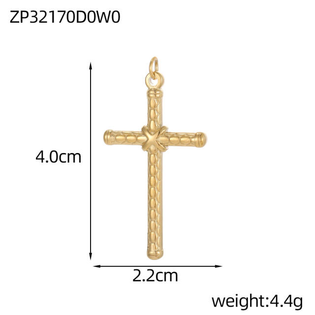 Vintage handmade jewelry cross design charm DIY jewelry pendant stainless steel accessory