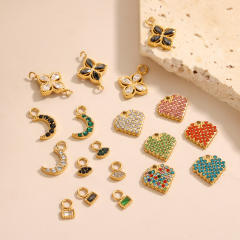 Micro-Studded Diamond Butterfly Lightweight Design Stainless Steel 18K Starry Sky Theme DIY Jewelry Zircon Moon Jewelry