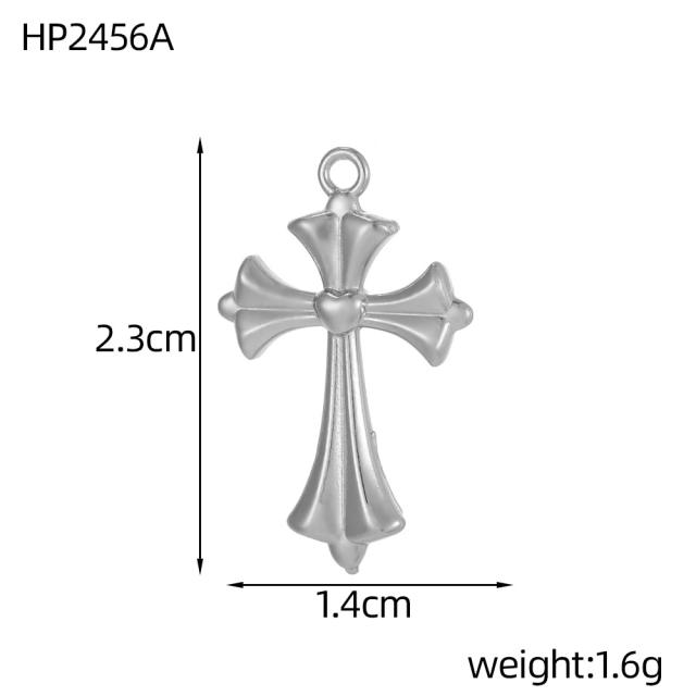 Vintage handmade jewelry cross design charm DIY jewelry pendant stainless steel accessory