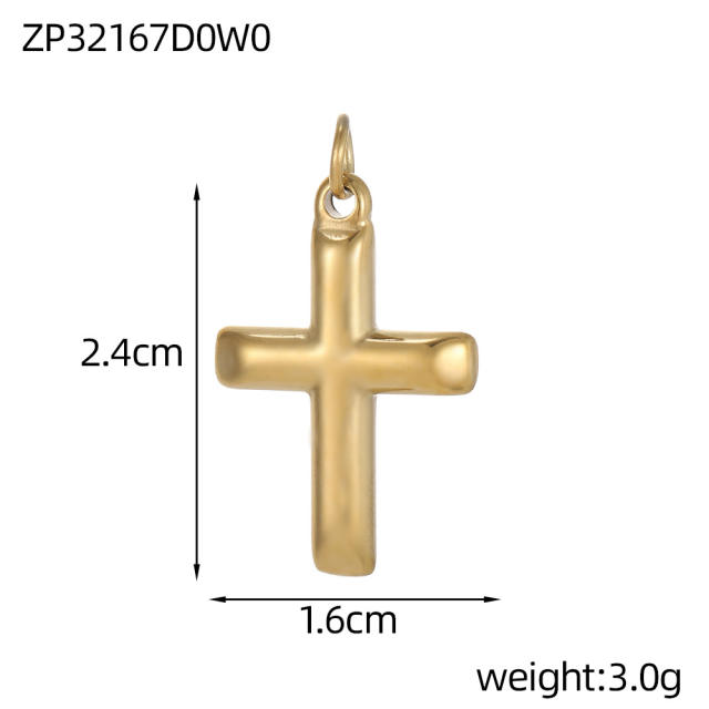 Vintage handmade jewelry cross design charm DIY jewelry pendant stainless steel accessory