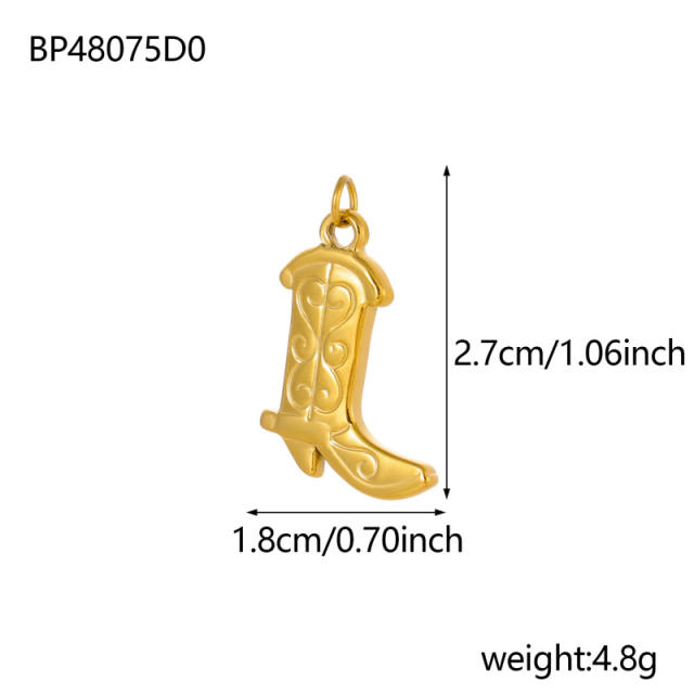 Hot-Selling Baroque Style Heart Pendant Zircon Inlaid Stainless Steel DIY Jewelry Accessories Wholesale