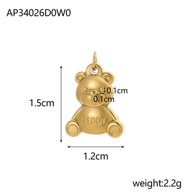 Hot-Selling Baroque Style Heart Pendant Zircon Inlaid Stainless Steel DIY Jewelry Accessories Wholesale
