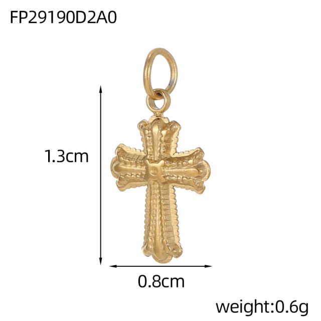 Vintage handmade jewelry cross design charm DIY jewelry pendant stainless steel accessory