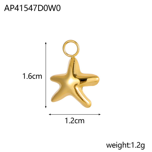 Ocean Style Series DIY Accessories Conch Shell Starfish Stainless Steel Electroplating DIY Handmade Necklace Bracelet Jewelry Hanging