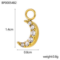Micro-Studded Diamond Butterfly Lightweight Design Stainless Steel 18K Starry Sky Theme DIY Jewelry Zircon Moon Jewelry