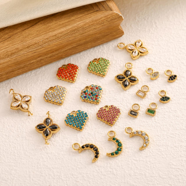 Micro-Studded Diamond Butterfly Lightweight Design Stainless Steel 18K Starry Sky Theme DIY Jewelry Zircon Moon Jewelry
