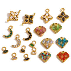 Micro-Studded Diamond Butterfly Lightweight Design Stainless Steel 18K Starry Sky Theme DIY Jewelry Zircon Moon Jewelry