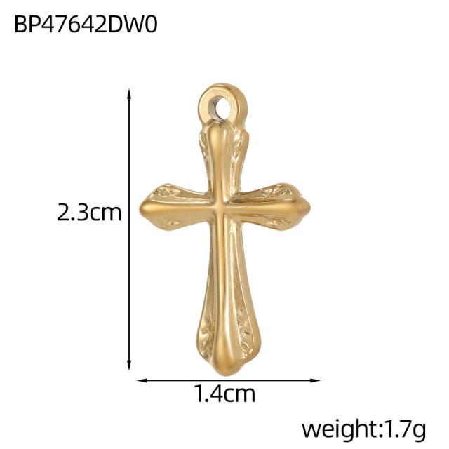 Vintage handmade jewelry cross design charm DIY jewelry pendant stainless steel accessory