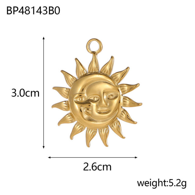 Hot-Selling Baroque Style Heart Pendant Zircon Inlaid Stainless Steel DIY Jewelry Accessories Wholesale