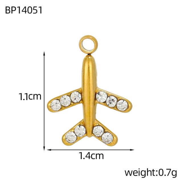 Hot-Selling Baroque Style Heart Pendant Zircon Inlaid Stainless Steel DIY Jewelry Accessories Wholesale