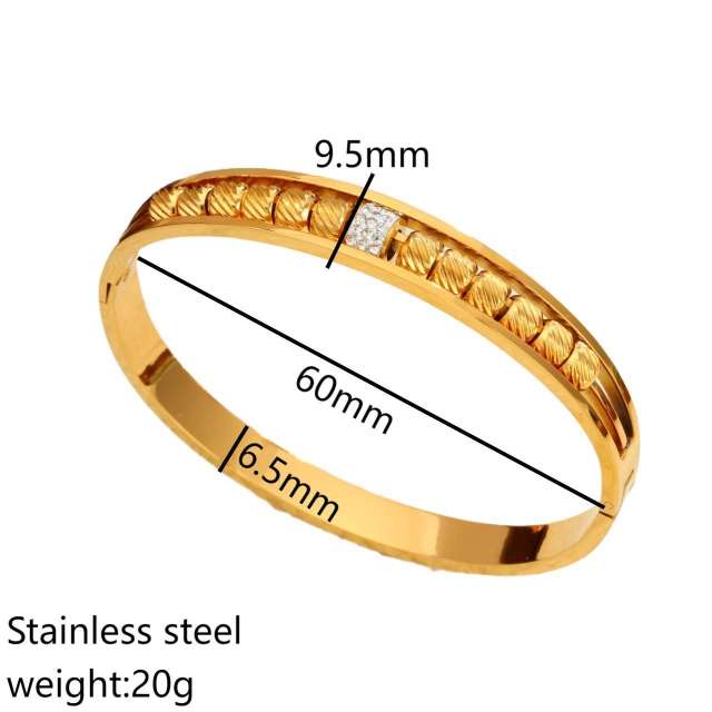 New Gold stainless Steel bangle unique rotatable bead bangle bracelet for women