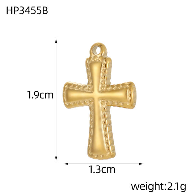 Vintage handmade jewelry cross design charm DIY jewelry pendant stainless steel accessory