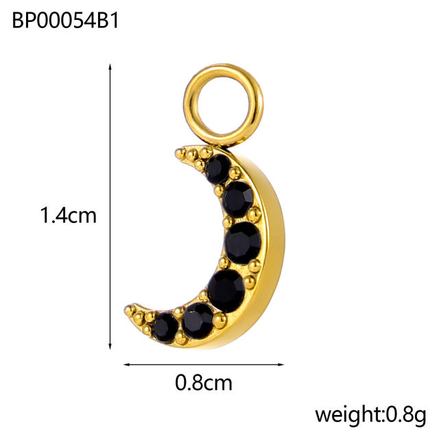Micro-Studded Diamond Butterfly Lightweight Design Stainless Steel 18K Starry Sky Theme DIY Jewelry Zircon Moon Jewelry