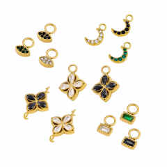 Micro-Studded Diamond Butterfly Lightweight Design Stainless Steel 18K Starry Sky Theme DIY Jewelry Zircon Moon Jewelry