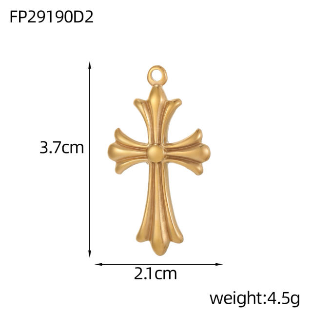 Vintage handmade jewelry cross design charm DIY jewelry pendant stainless steel accessory