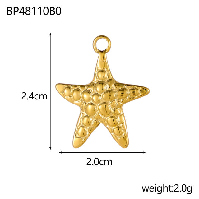 Ocean Style Series DIY Accessories Conch Shell Starfish Stainless Steel Electroplating DIY Handmade Necklace Bracelet Jewelry Hanging