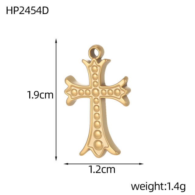 Vintage handmade jewelry cross design charm DIY jewelry pendant stainless steel accessory