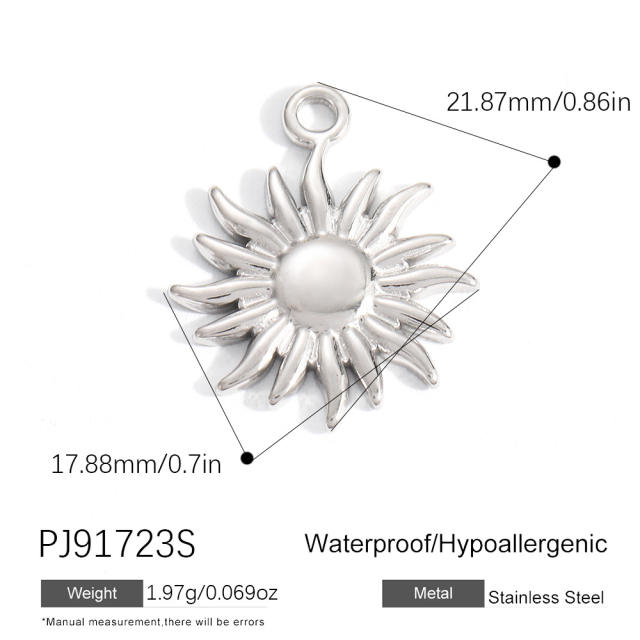 Silver color enamel hot sale element stainless steel charm DIY jewelry accessory