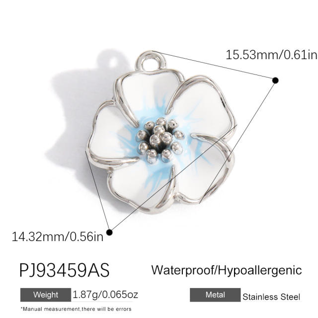 Silver color enamel hot sale element stainless steel charm DIY jewelry accessory