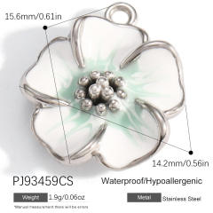 Silver color enamel hot sale element stainless steel charm DIY jewelry accessory
