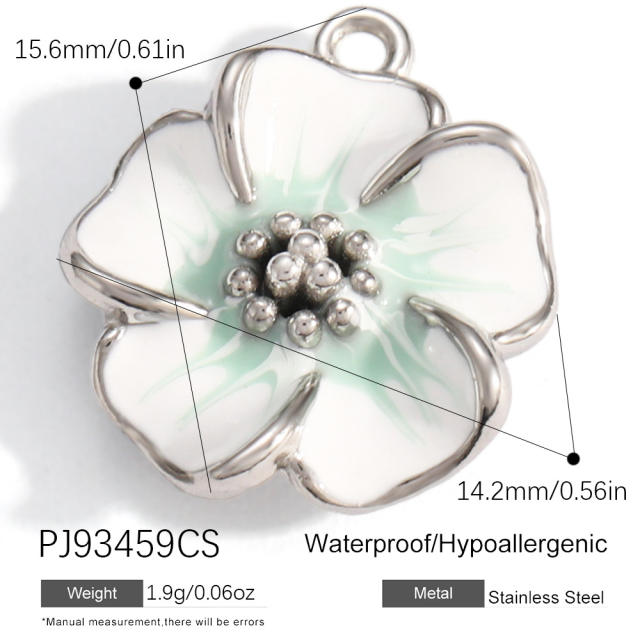 Silver color enamel hot sale element stainless steel charm DIY jewelry accessory