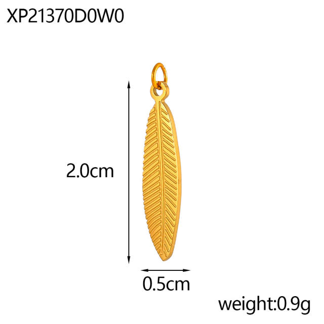 Ancient Gold Hanging DIY Metallic Accessories Bracelet Necklace Personalized Accessories Leaf Feather Retro Pendant