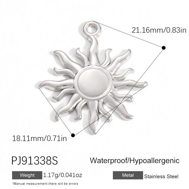 Silver color enamel hot sale element stainless steel charm DIY jewelry accessory