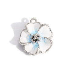 Silver color enamel hot sale element stainless steel charm DIY jewelry accessory