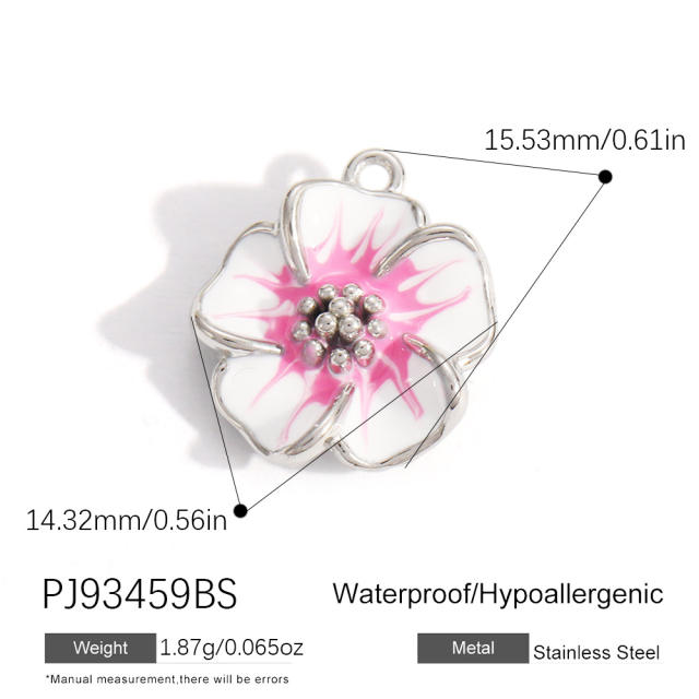Silver color enamel hot sale element stainless steel charm DIY jewelry accessory
