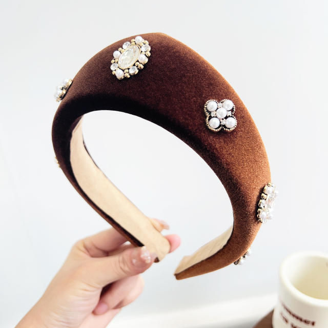 Velvet Triangle Headband WomenNew British Retro Hair Clamp Headband