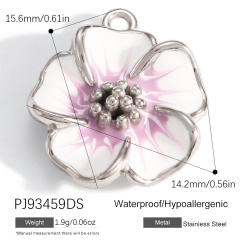 Silver color enamel hot sale element stainless steel charm DIY jewelry accessory