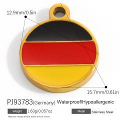 18K real gold plated color enamel flag element stainless steel charm diy jewelry accessory