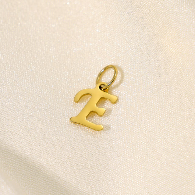 Stainless steel plating 14K gold 26 English letter pendant titanium steel DIY jewelry accessories wholesale