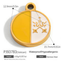 18K real gold plated color enamel flag element stainless steel charm diy jewelry accessory