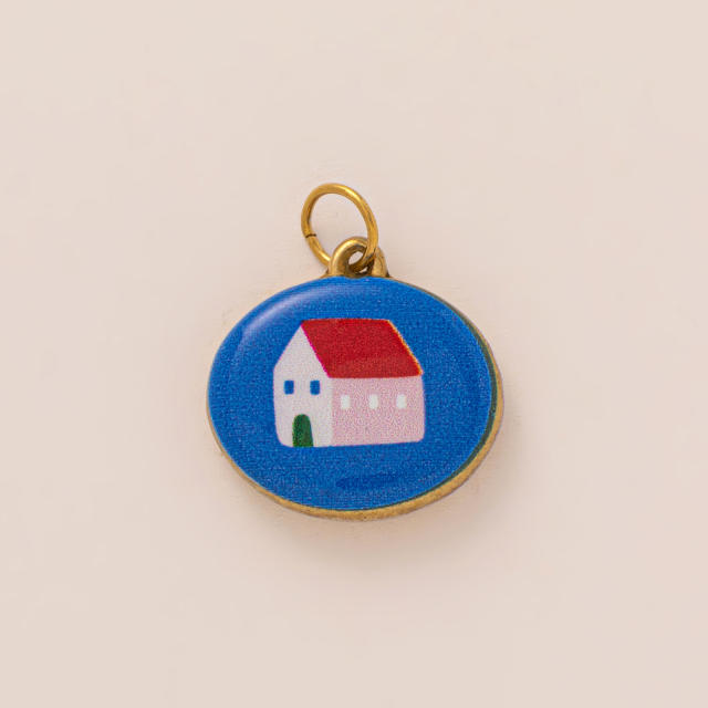 Women's Blue Sky White Clouds Stainless Steel New Vacuum Plating charm