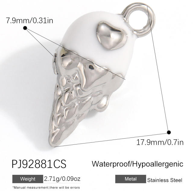 Silver color enamel hot sale element stainless steel charm DIY jewelry accessory