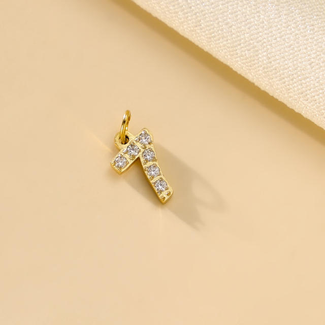 Diamond Zircon Digital Heart Symbol Pendant Accessories Stainless Steel Electroplating DIY Handmade Jewelry